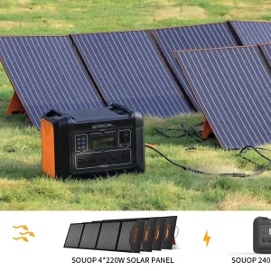 Kit Generator Solar Portabil 2232 Wh cu panouri solare 4 x 220W