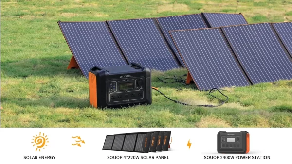 Kit Generator Solar Portabil 2232 Wh cu panouri solare 4 x 220W